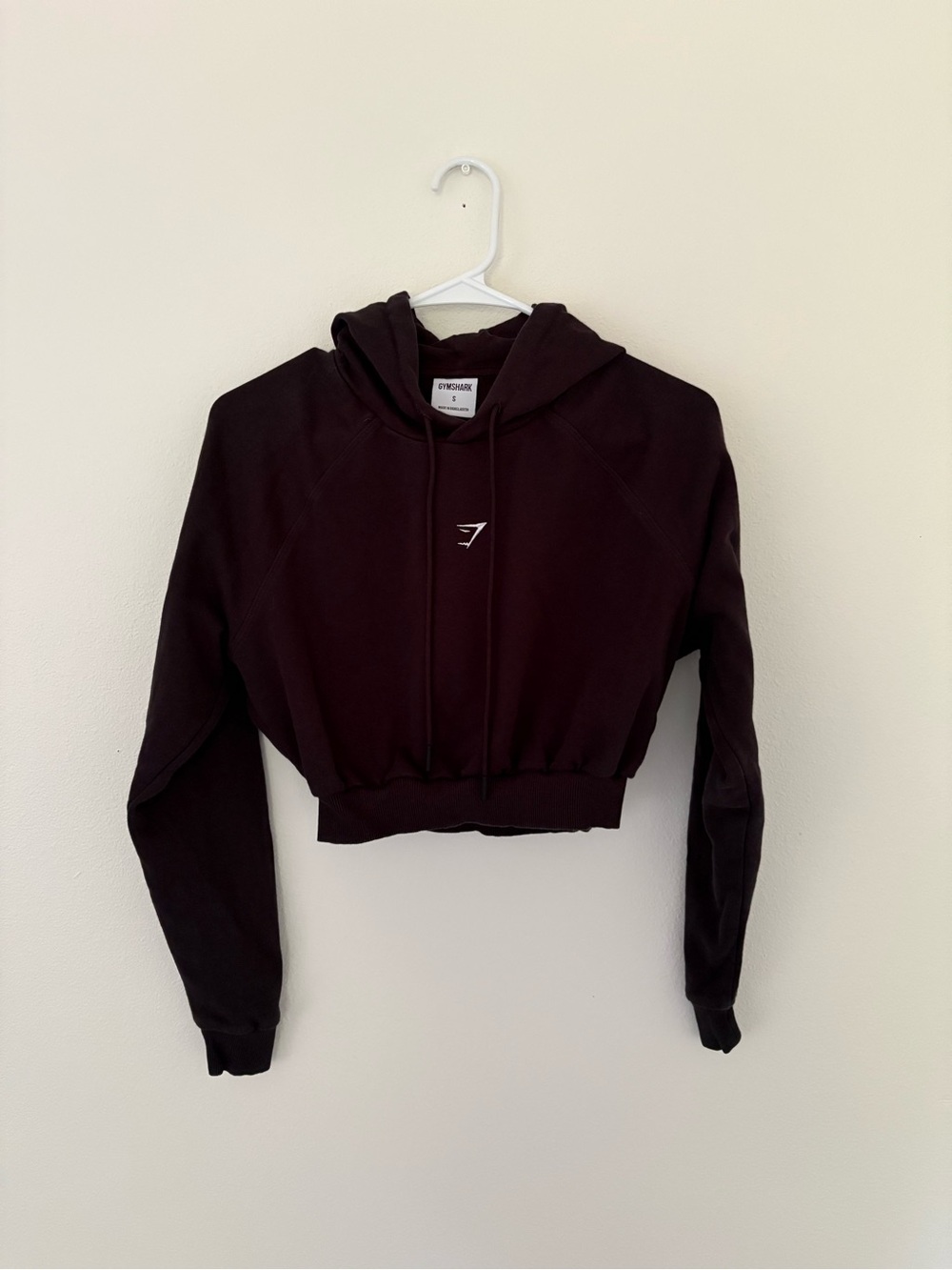 Gymshark Black Cropped Cotton Blend Hoodie Women’s SMALL